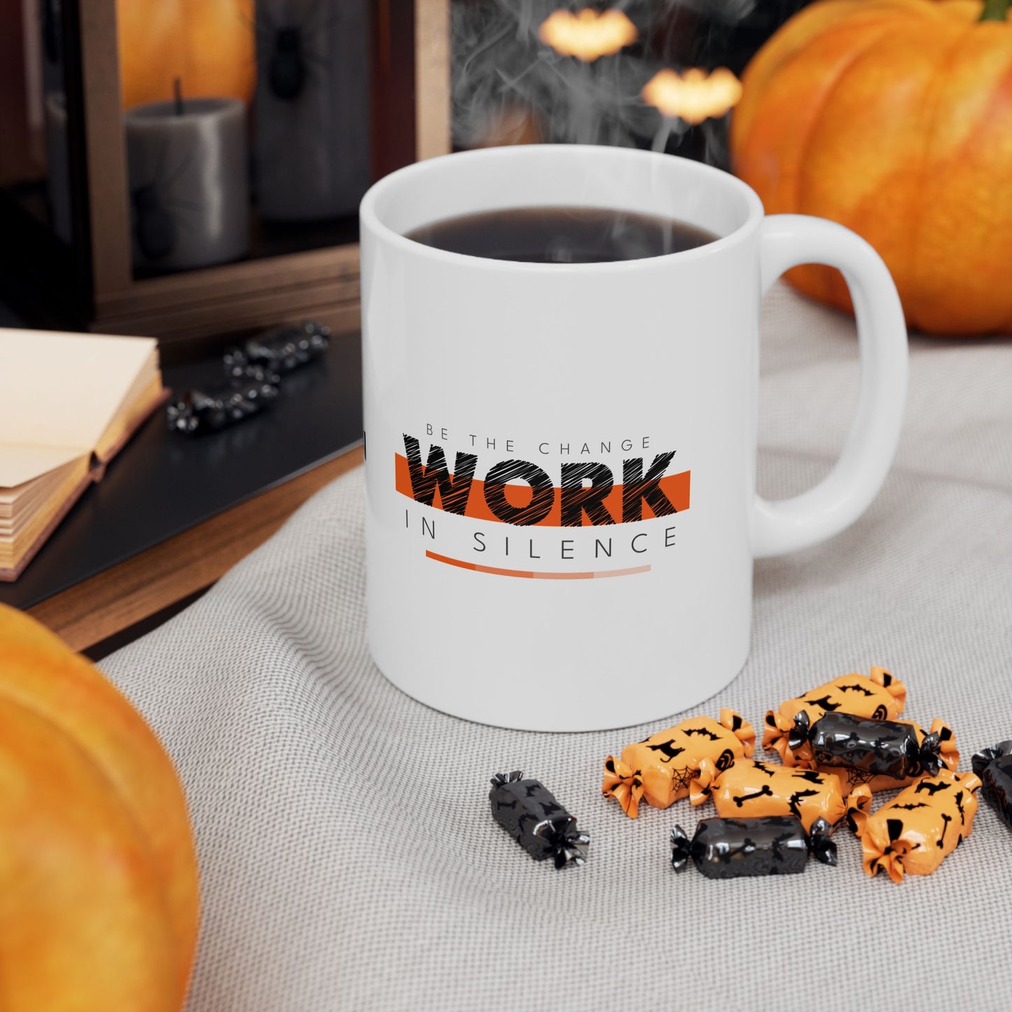 Work in silence - Inspiration Ceramic Mug, Motivational Coffee Cup, Office Gift, Inspirational Drinkware, Team Building Mug