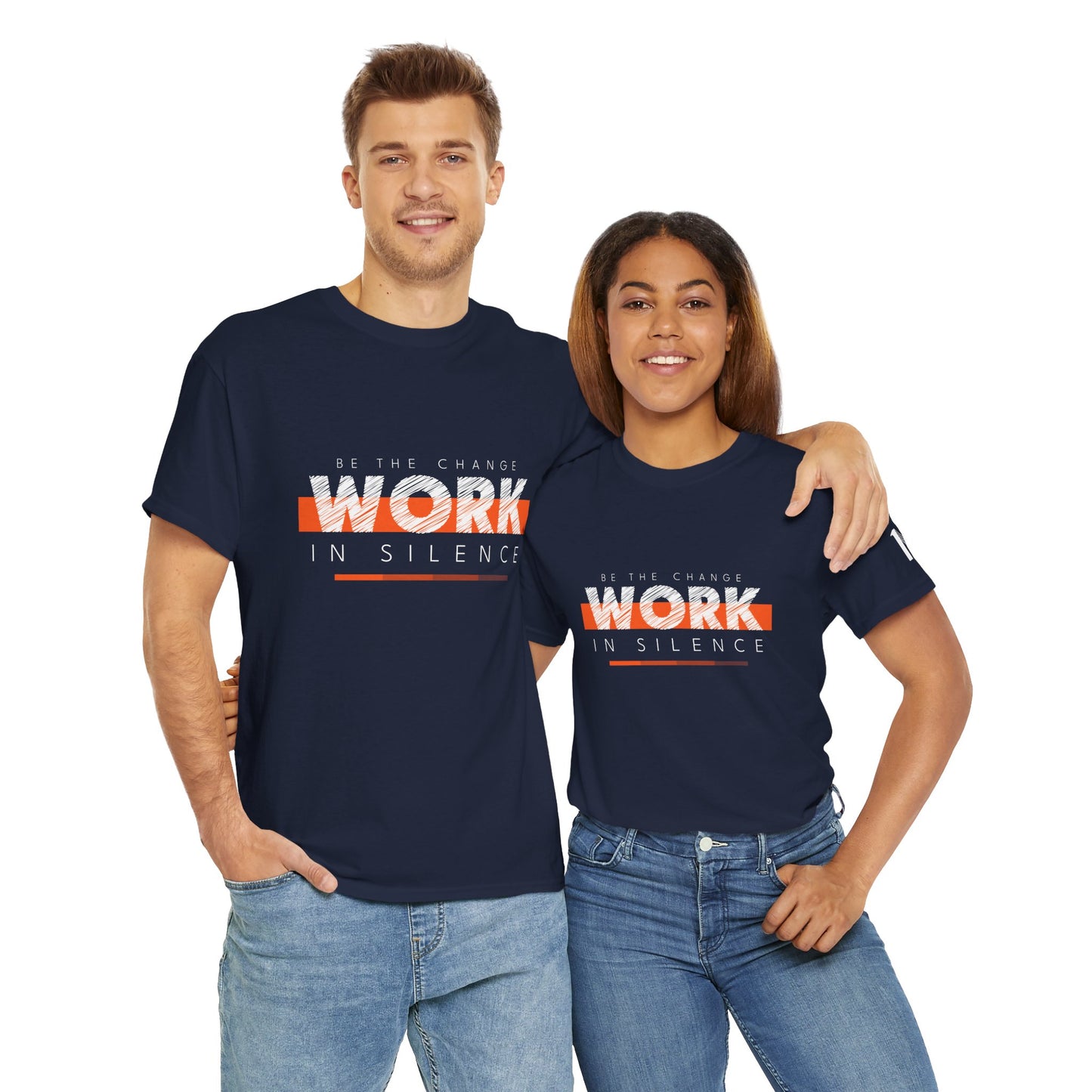 "Work in Silence" - Inspirational T shirt for gym and fitness people