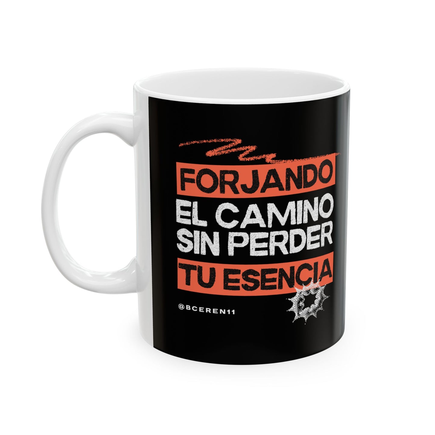 Esencia - CEREN11 - Bold Black Ceramic Mug - Inspirational Gift for Friends, Office Mug, Coffee Lover