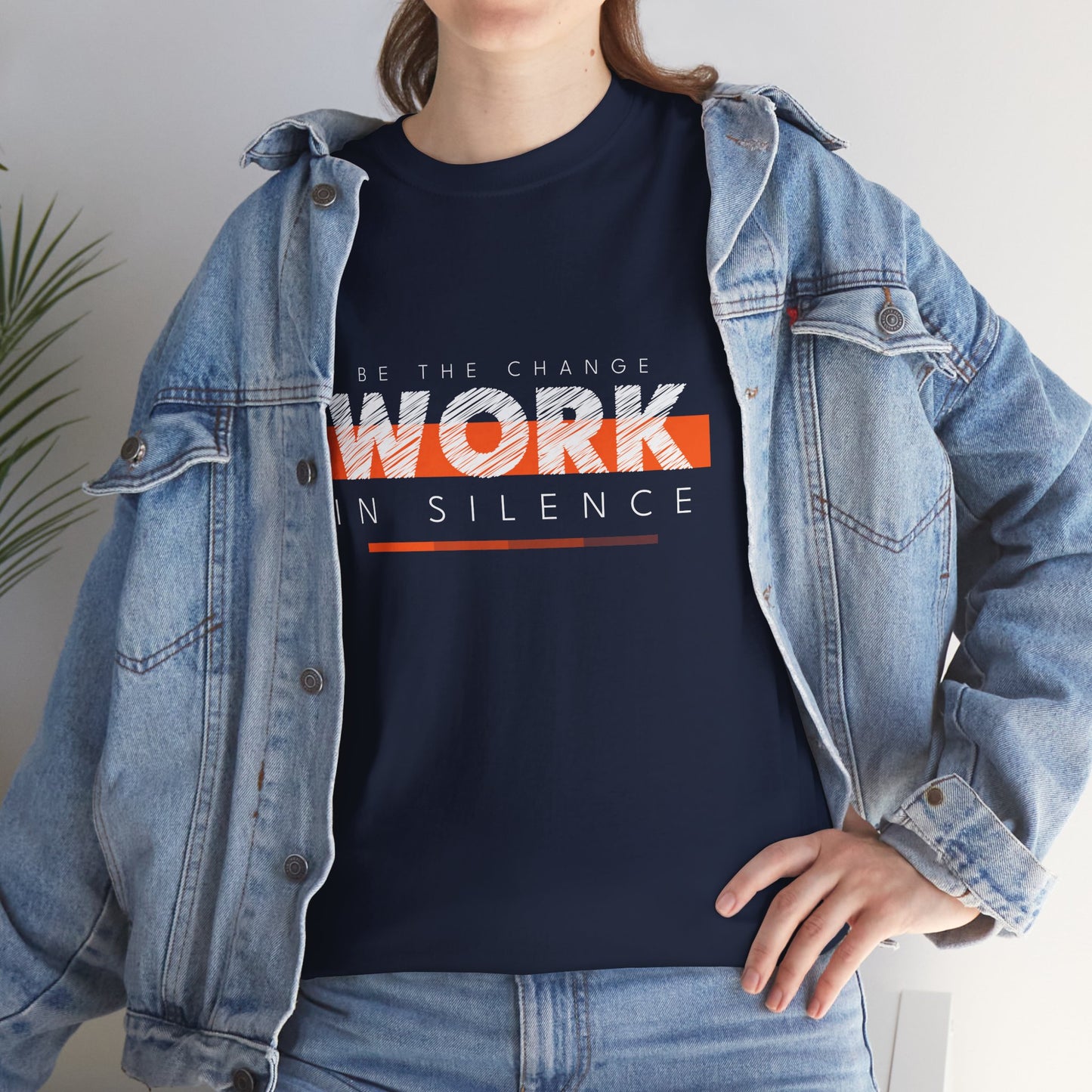 "Work in Silence" - Inspirational T shirt for gym and fitness people