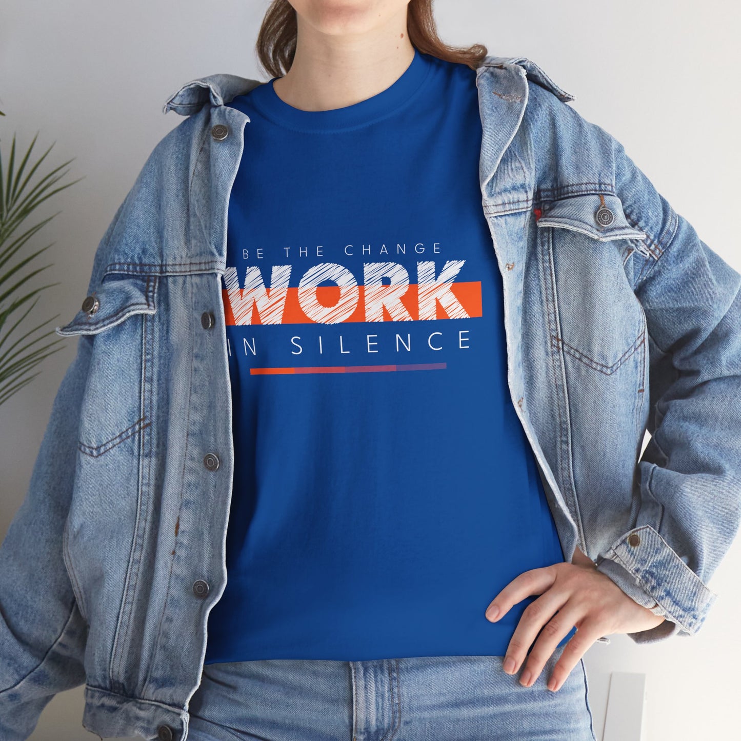 "Work in Silence" - Inspirational T shirt for gym and fitness people