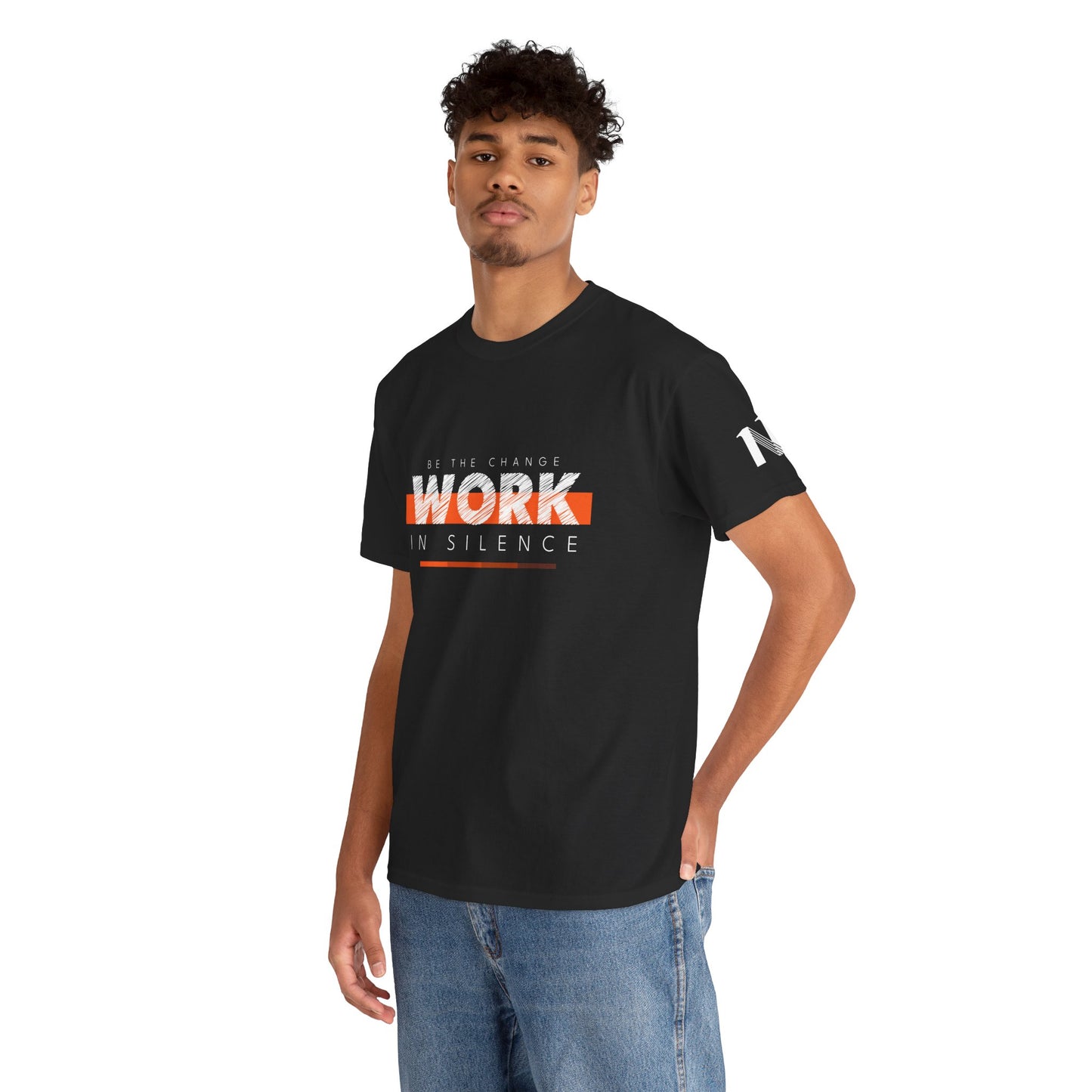 "Work in Silence" - Inspirational T shirt for gym and fitness people