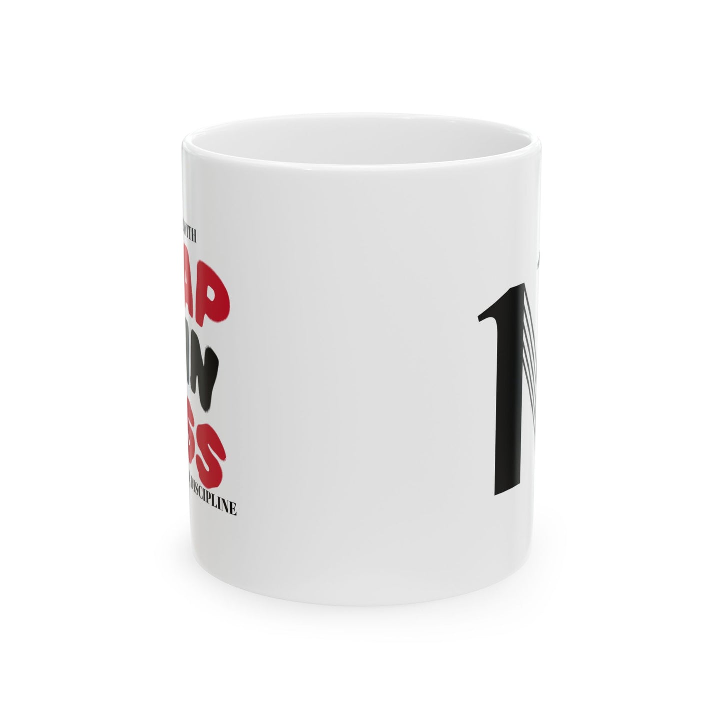 Felicidad y disciplina - Fun Motivational Ceramic Mug - Perfect Gift for Friends, Office, Birthdays, Motivational Quotes, Inspirational Decor