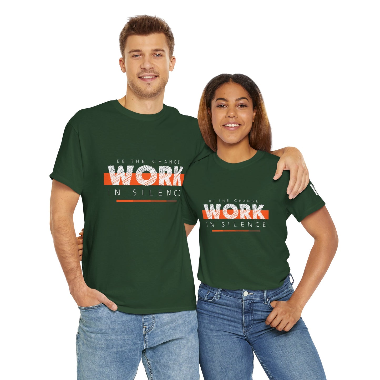 "Work in Silence" - Inspirational T shirt for gym and fitness people