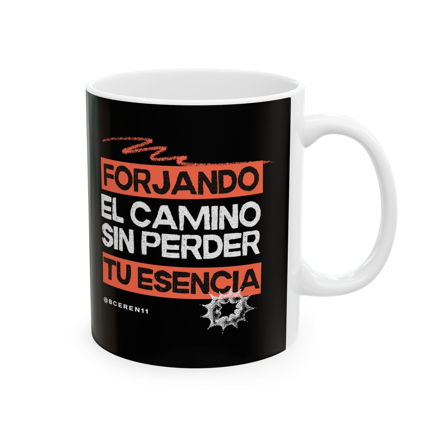 Esencia - CEREN11 - Bold Black Ceramic Mug - Inspirational Gift for Friends, Office Mug, Coffee Lover