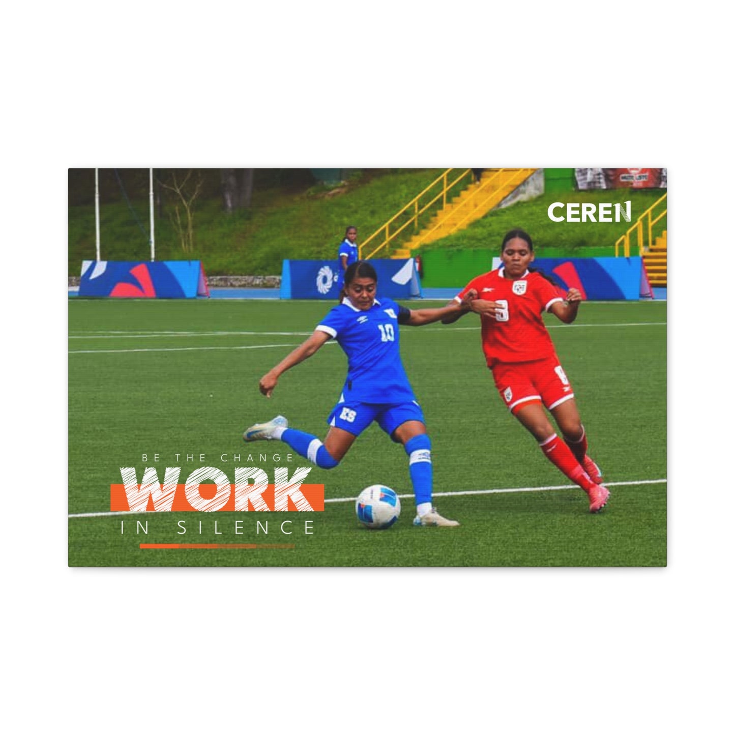 Trabaja en silencio - Soccer Action Canvas Wall Art