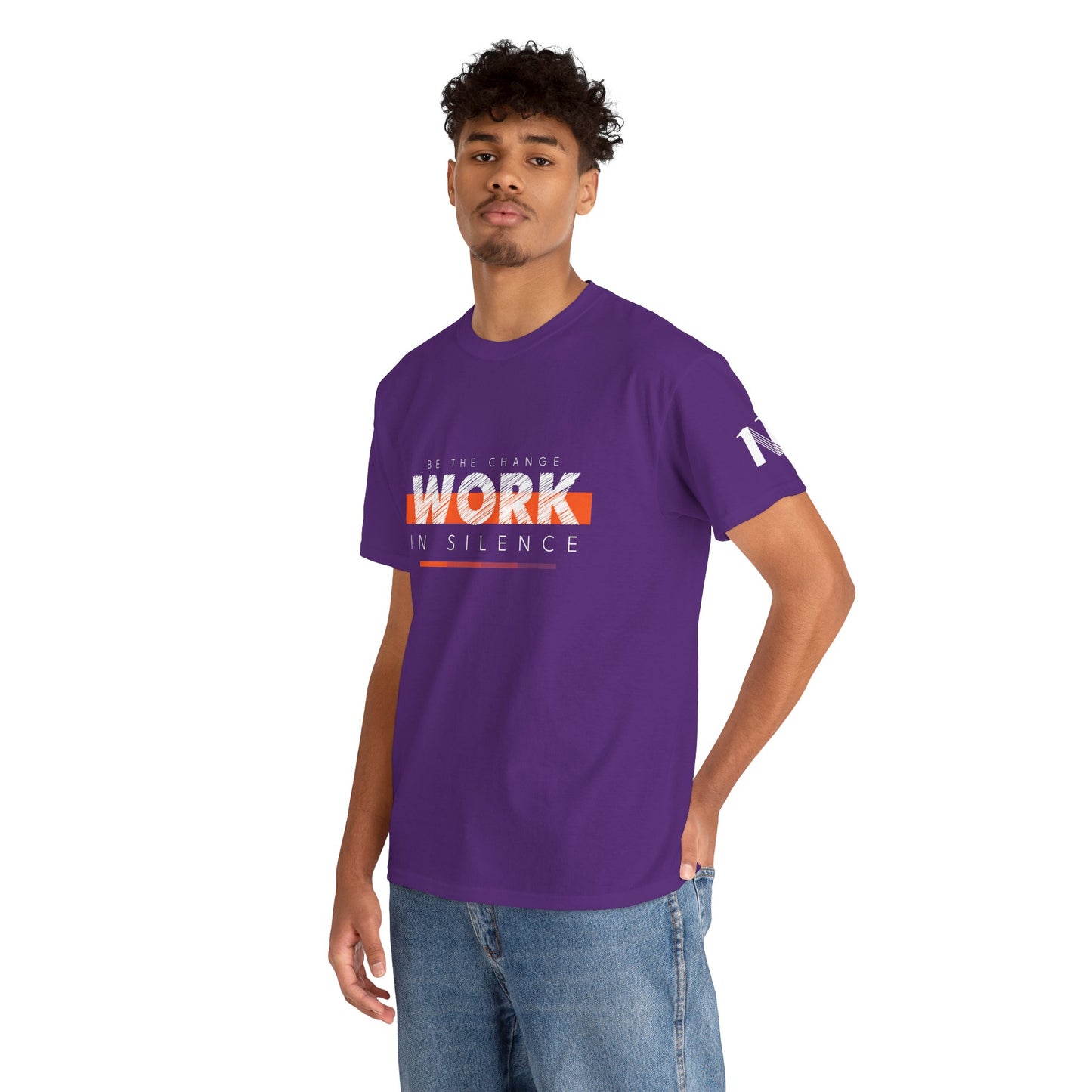 "Work in Silence" - Inspirational T shirt for gym and fitness people