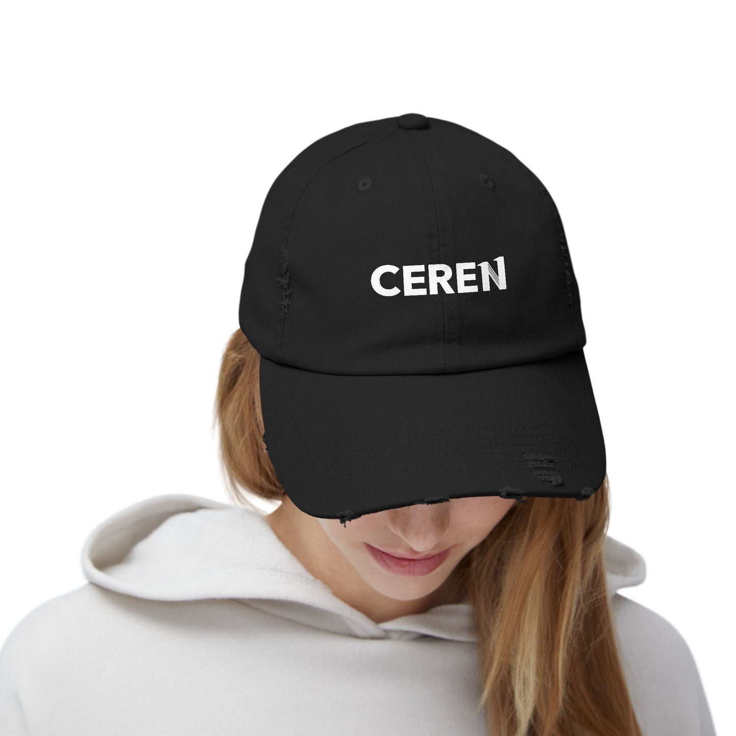 CEREN - Unisex Distressed Cap with Ceren Design - Casual Style Hat, Gift for Him/Her, Trendy Accessory, Everyday Wear, Adjustable Cap
