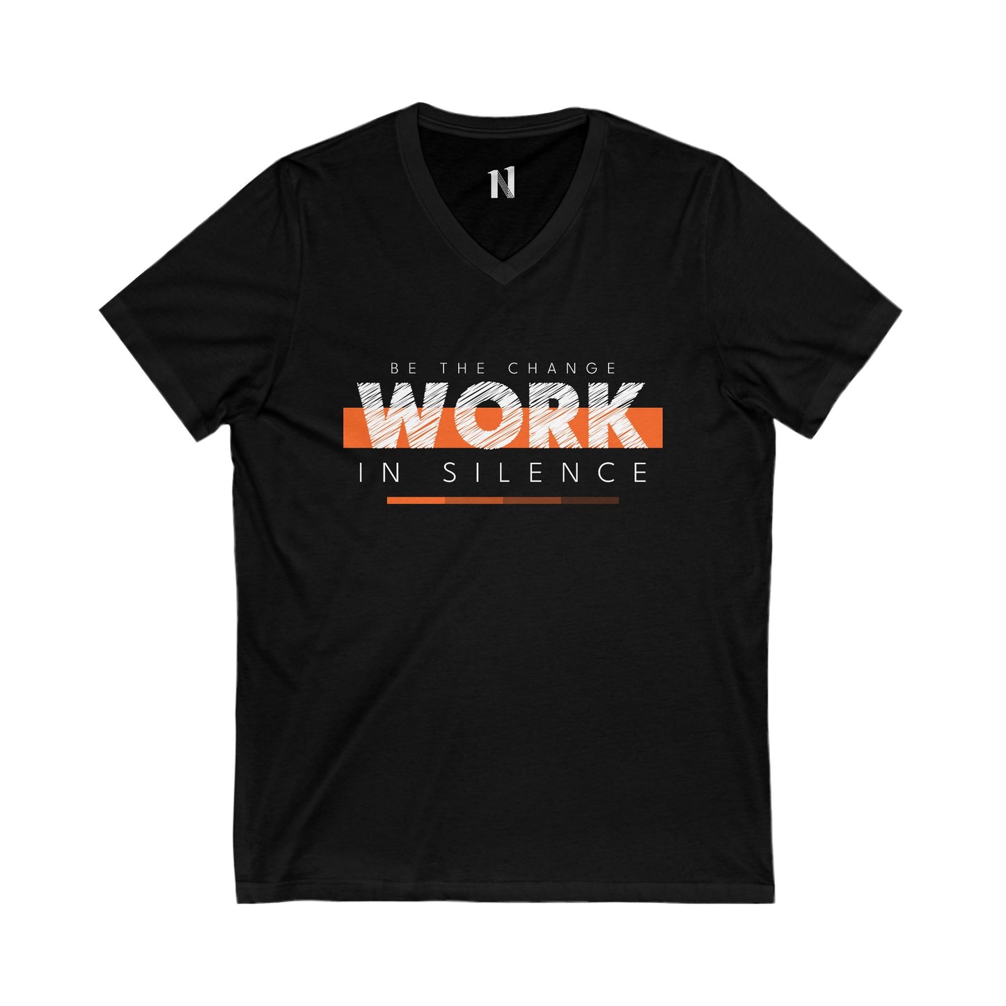 Work in Silence | Motivational V-Neck Tee - Casual Wear, Unisex, Inspirational Shirt, Relaxed Fit Tee