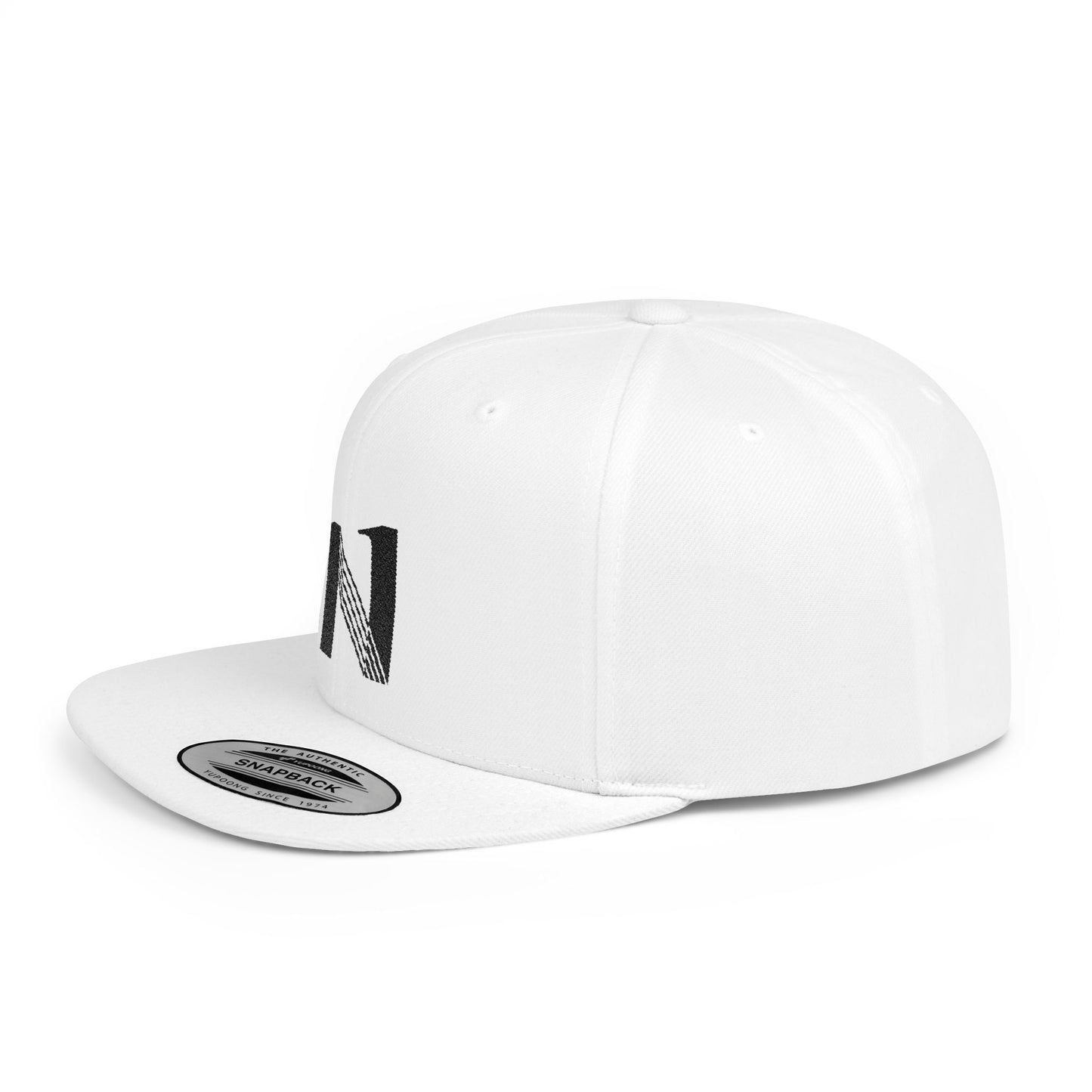 CEREN11 - Gorra bordada plana - Flat Bill Snapback Hat, Stylish White Cap with Letter Design, Gifts, Fashion Lovers