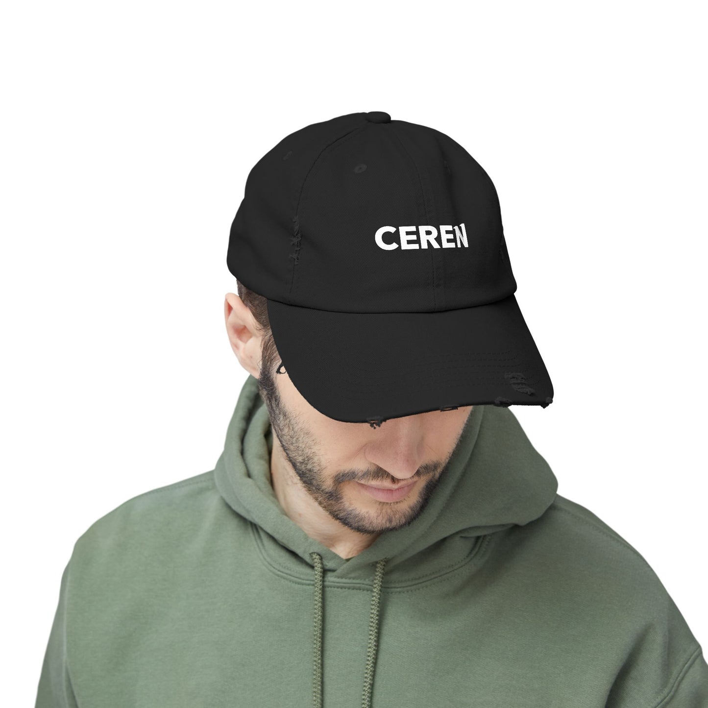 CEREN - Unisex Distressed Cap with Ceren Design - Casual Style Hat, Gift for Him/Her, Trendy Accessory, Everyday Wear, Adjustable Cap
