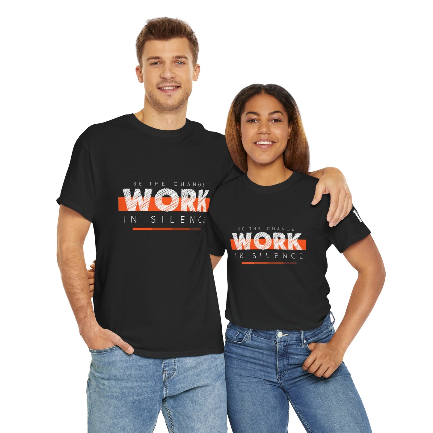 "Work in Silence" - Inspirational T shirt for gym and fitness people