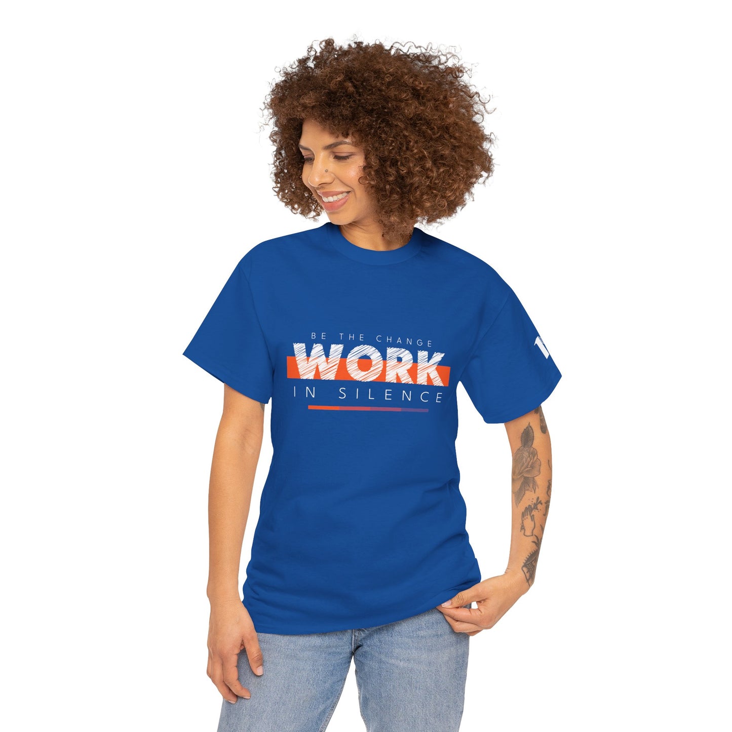 "Work in Silence" - Inspirational T shirt for gym and fitness people
