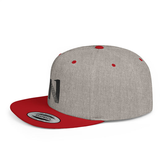 CEREN11 - Gorra bordada plana - Flat Bill Snapback Hat, Stylish White Cap with Letter Design, Gifts, Fashion Lovers