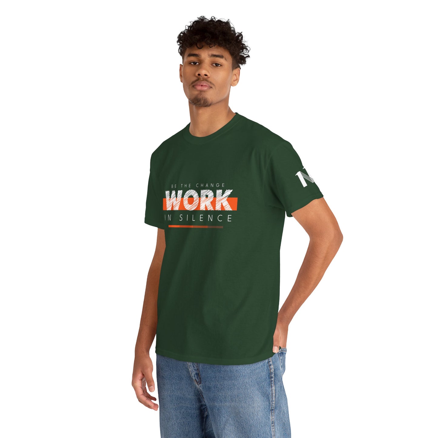 "Work in Silence" - Inspirational T shirt for gym and fitness people