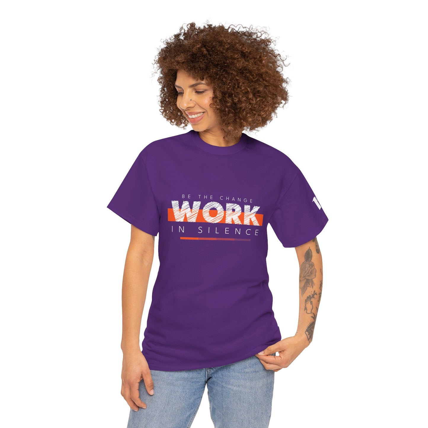 "Work in Silence" - Inspirational T shirt for gym and fitness people