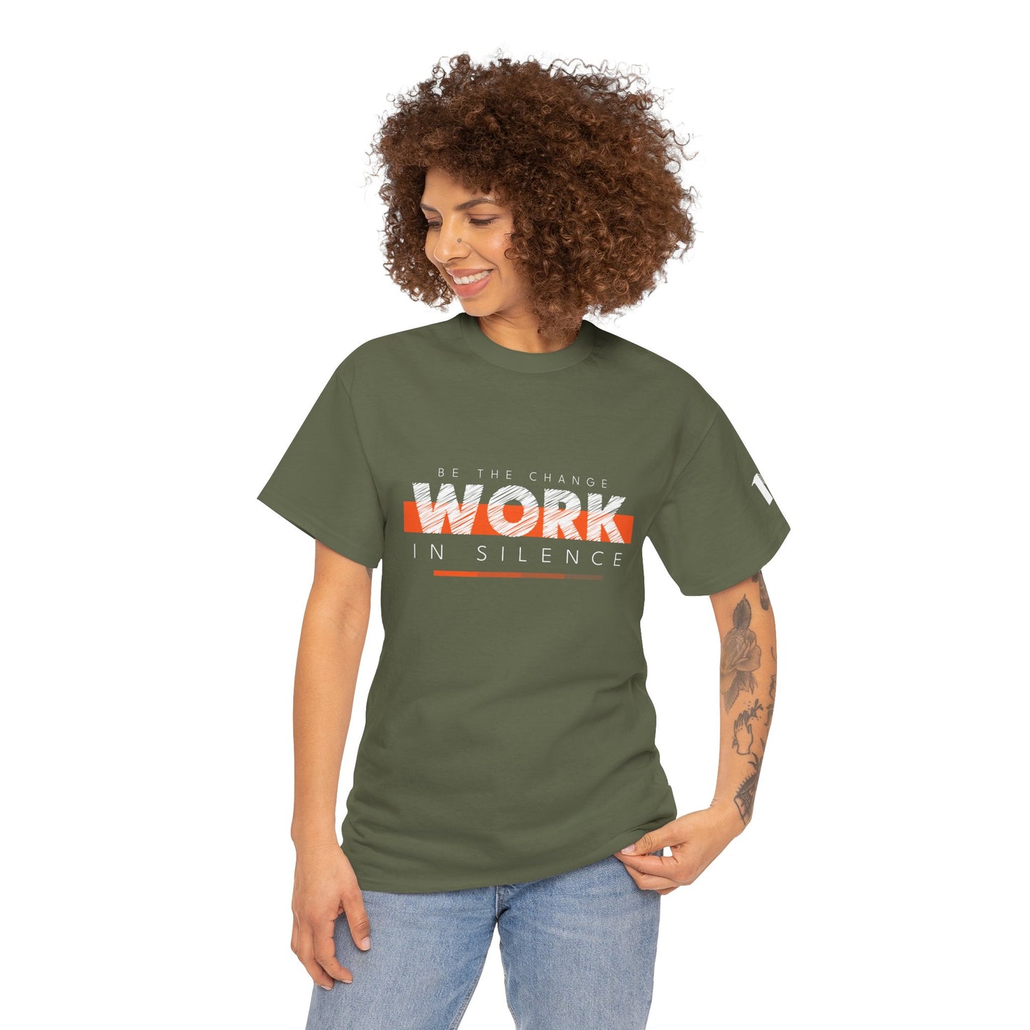 "Work in Silence" - Inspirational T shirt for gym and fitness people
