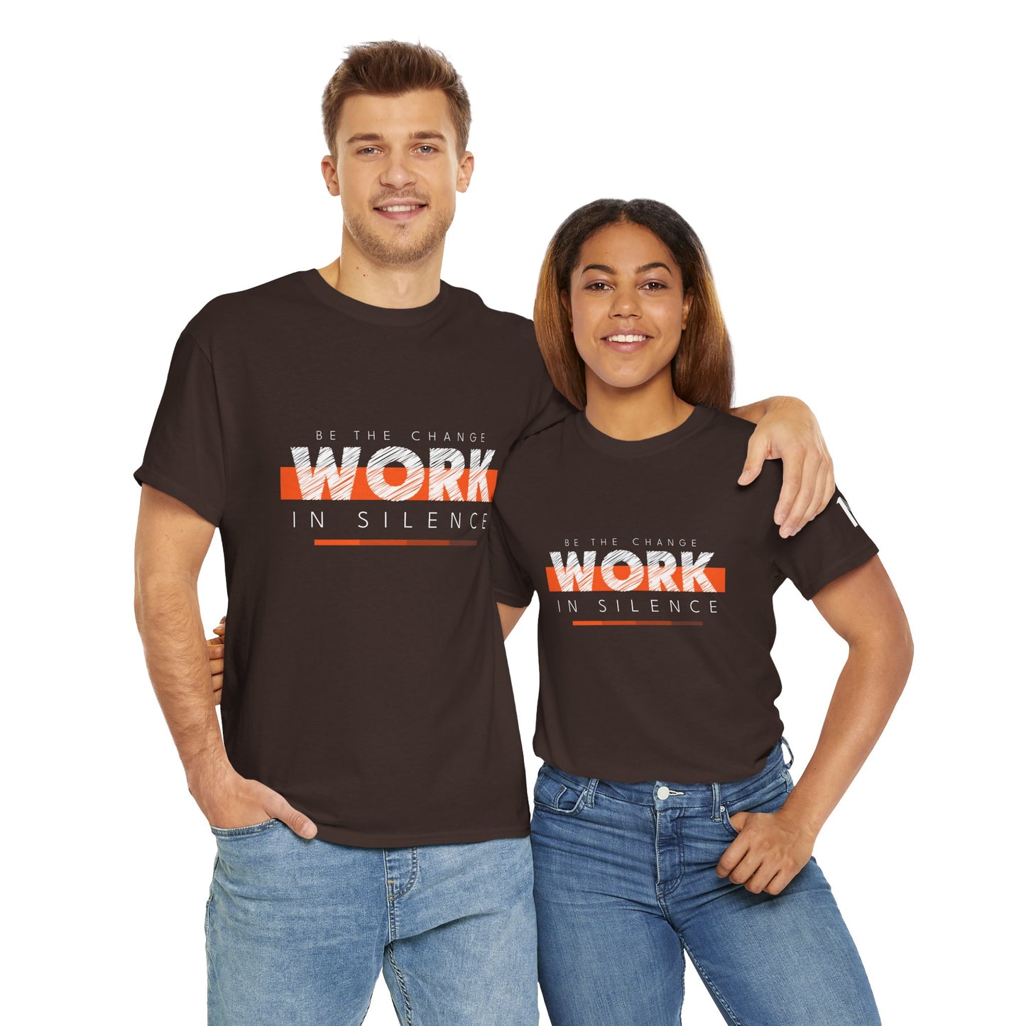 "Work in Silence" - Inspirational T shirt for gym and fitness people
