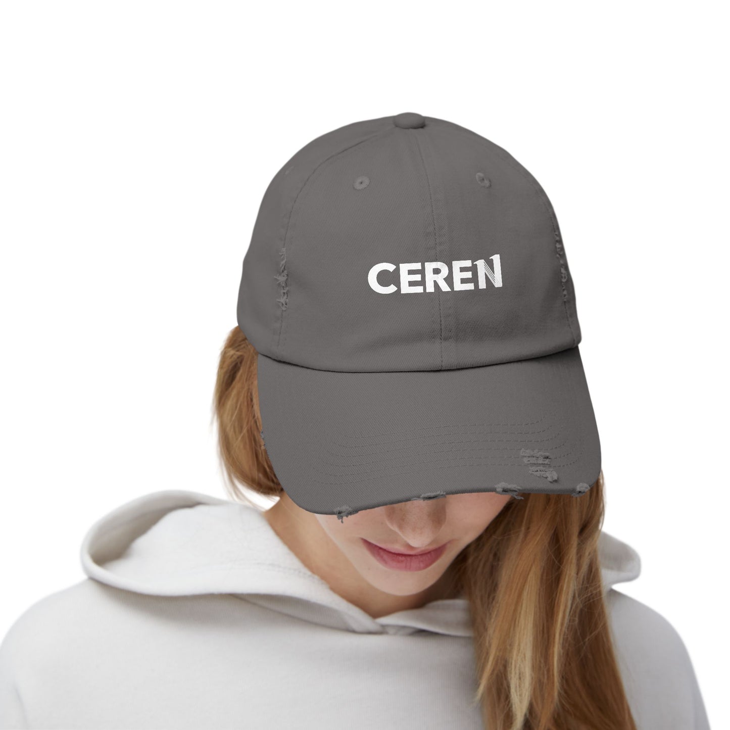 CEREN - Unisex Distressed Cap with Ceren Design - Casual Style Hat, Gift for Him/Her, Trendy Accessory, Everyday Wear, Adjustable Cap