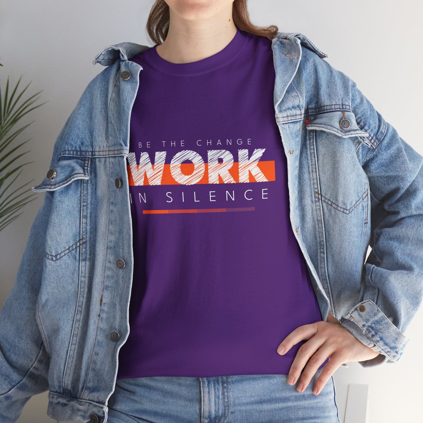 "Work in Silence" - Inspirational T shirt for gym and fitness people