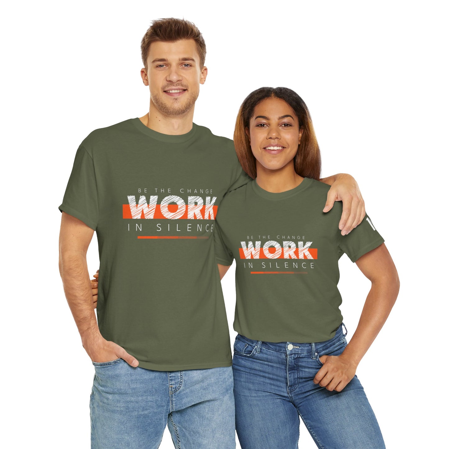 "Work in Silence" - Inspirational T shirt for gym and fitness people