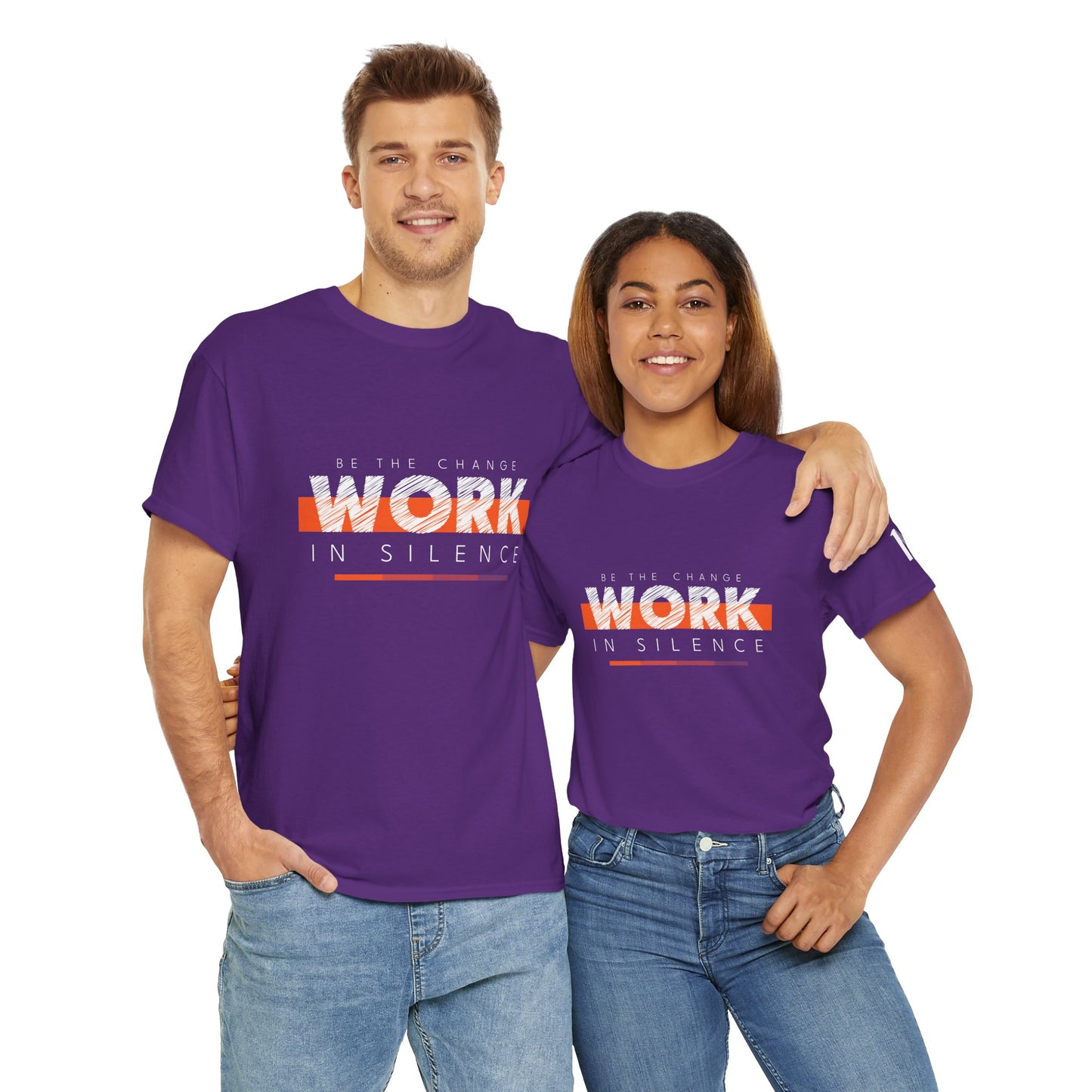 "Work in Silence" - Inspirational T shirt for gym and fitness people