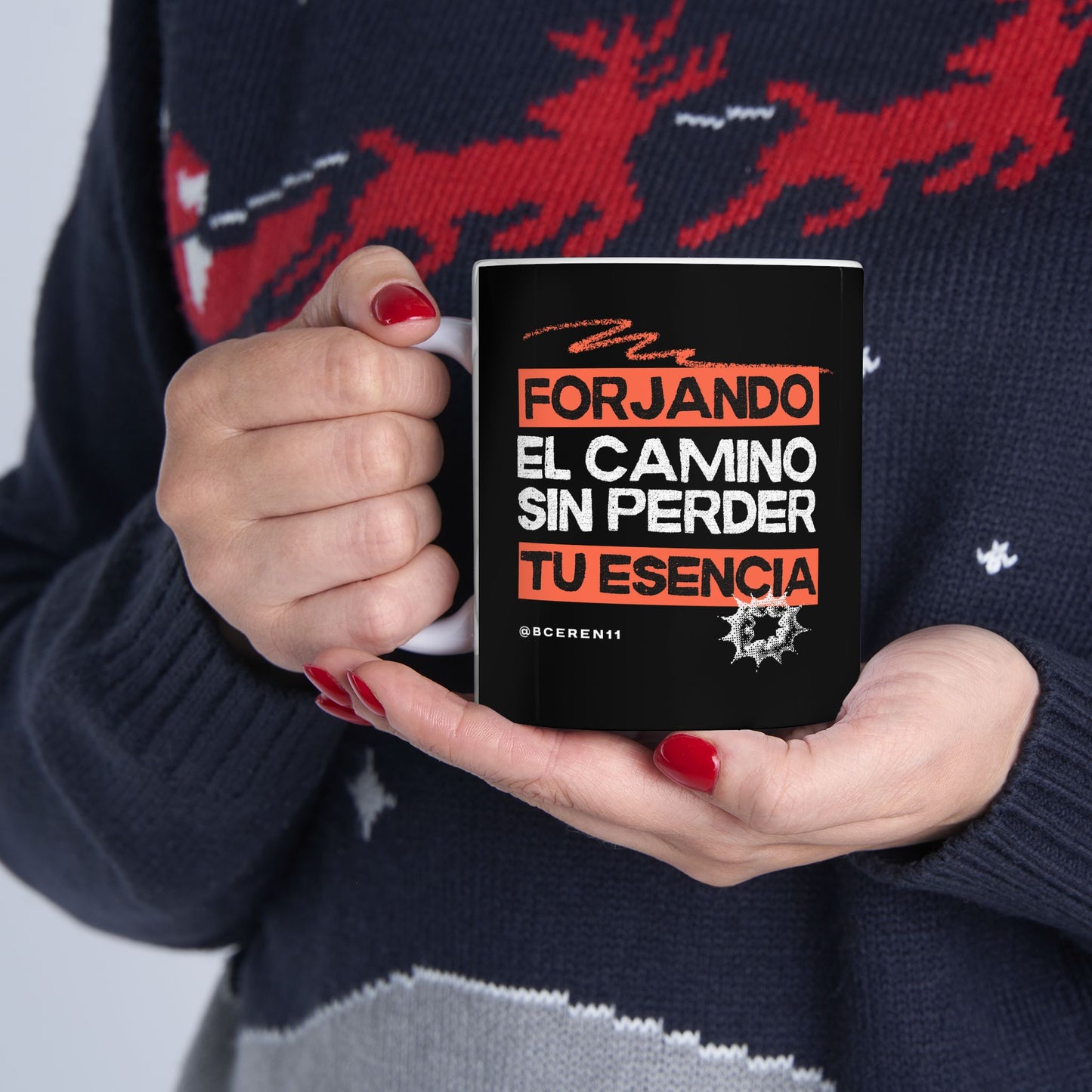 Esencia - CEREN11 - Bold Black Ceramic Mug - Inspirational Gift for Friends, Office Mug, Coffee Lover