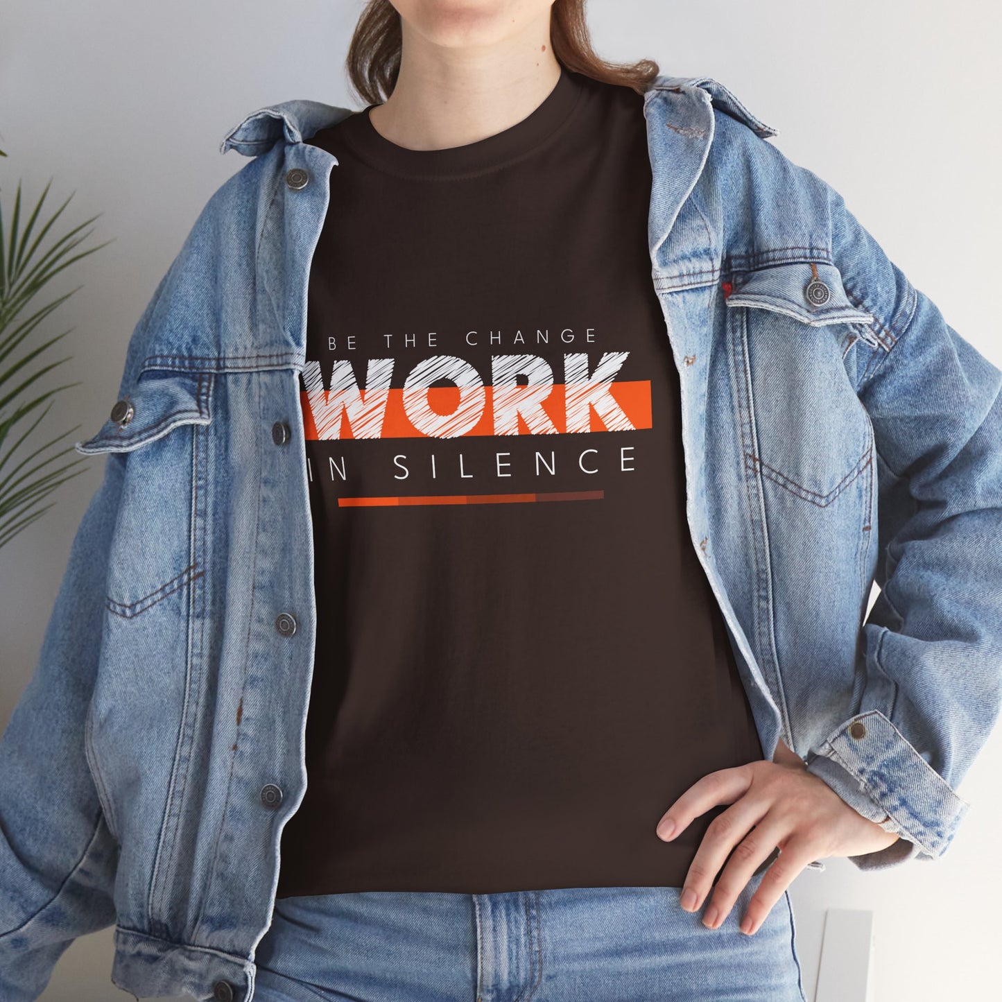 "Work in Silence" - Inspirational T shirt for gym and fitness people
