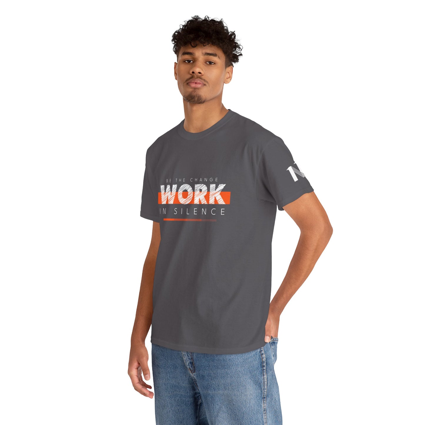 "Work in Silence" - Inspirational T shirt for gym and fitness people