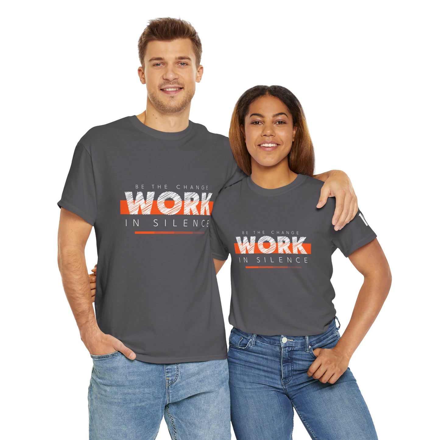 "Work in Silence" - Inspirational T shirt for gym and fitness people