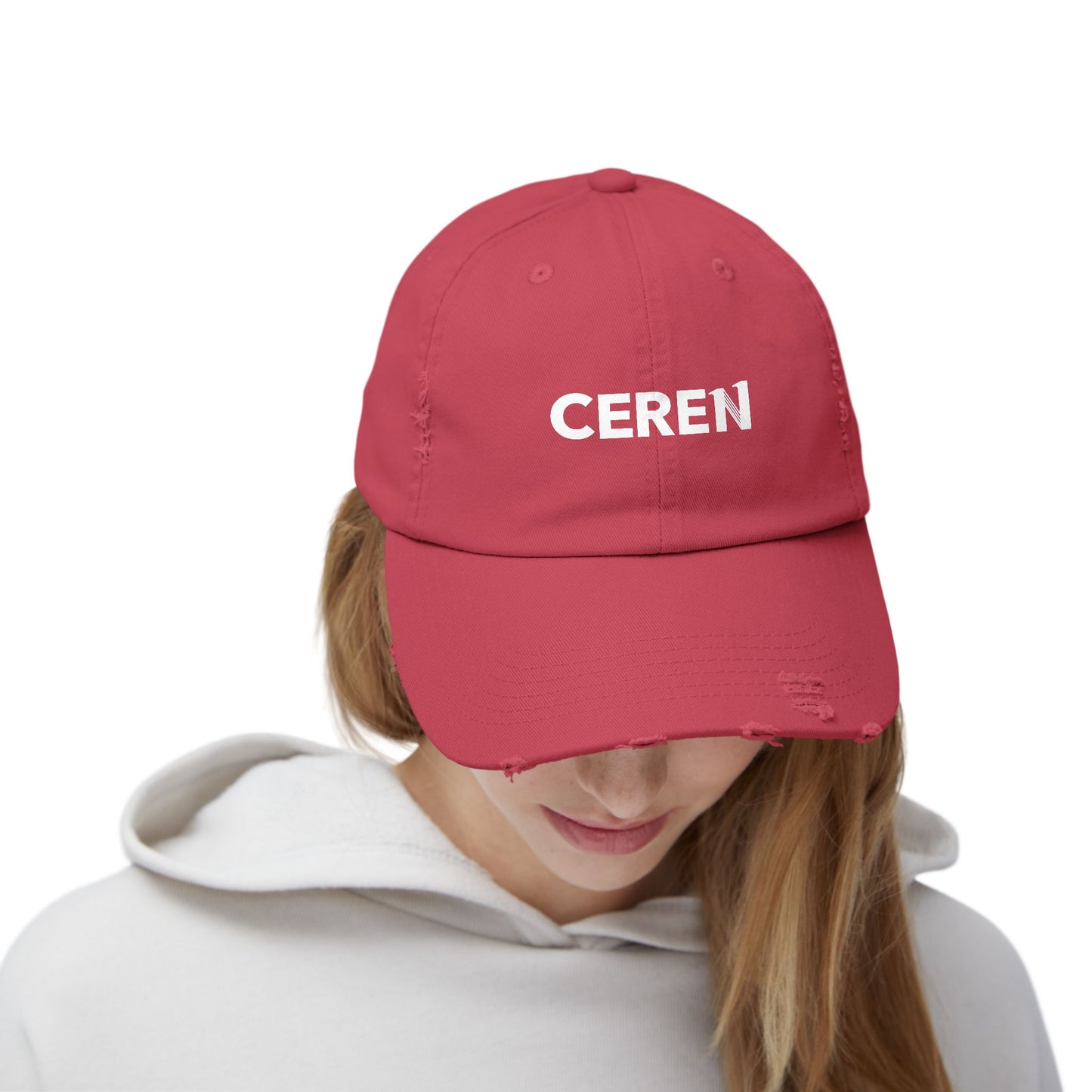 CEREN - Unisex Distressed Cap with Ceren Design - Casual Style Hat, Gift for Him/Her, Trendy Accessory, Everyday Wear, Adjustable Cap