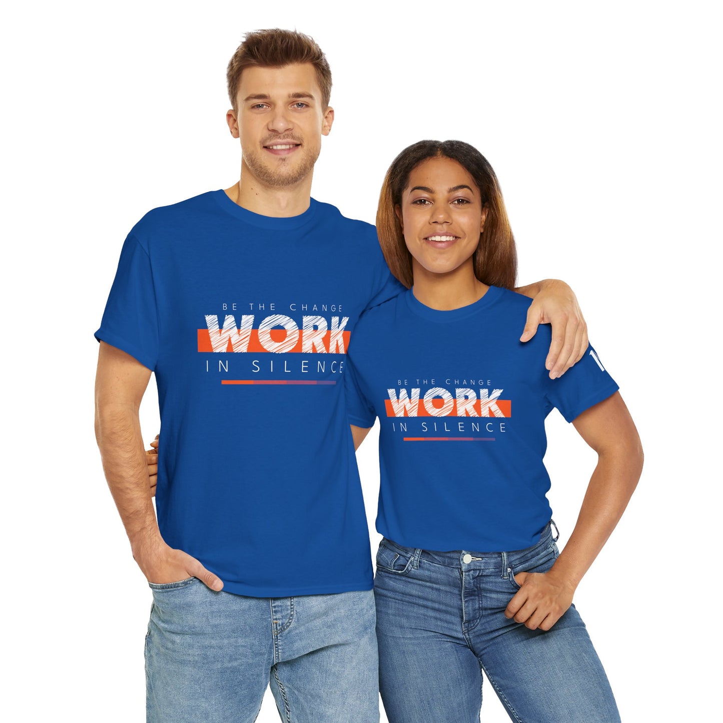 "Work in Silence" - Inspirational T shirt for gym and fitness people