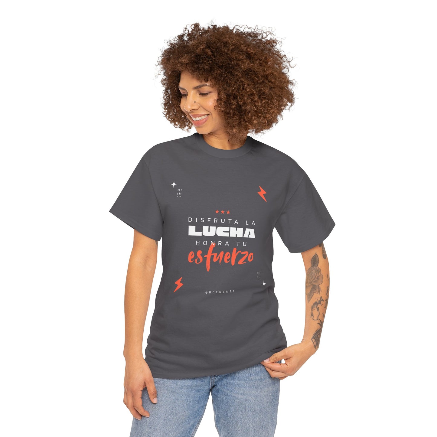 Disfruta la lucha, honra tu esfuerzo - Empowering Unisex Heavy Cotton Tee, Motivational Shirt, Everyday Inspiration, Celebratory Apparel