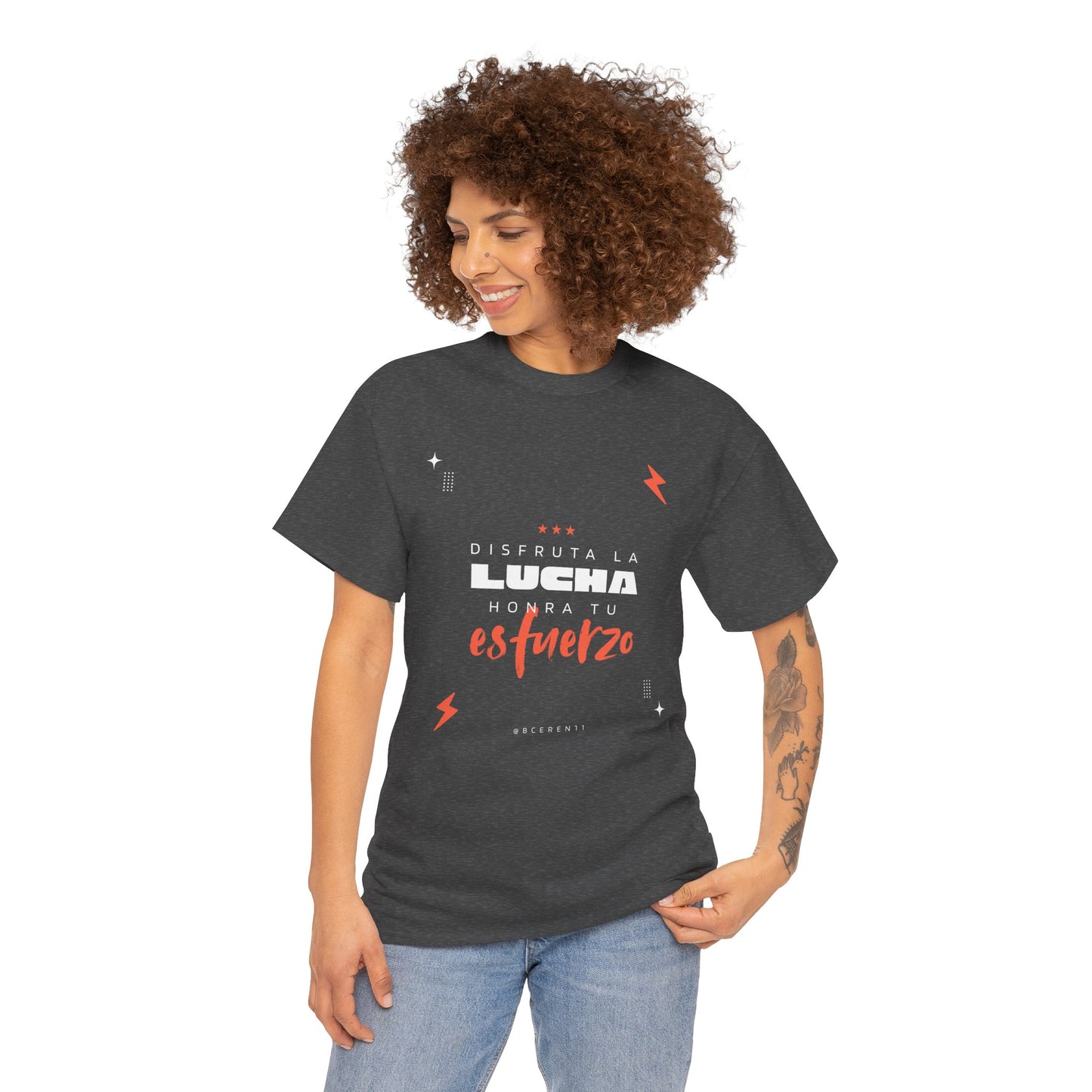 Disfruta la lucha, honra tu esfuerzo - Empowering Unisex Heavy Cotton Tee, Motivational Shirt, Everyday Inspiration, Celebratory Apparel