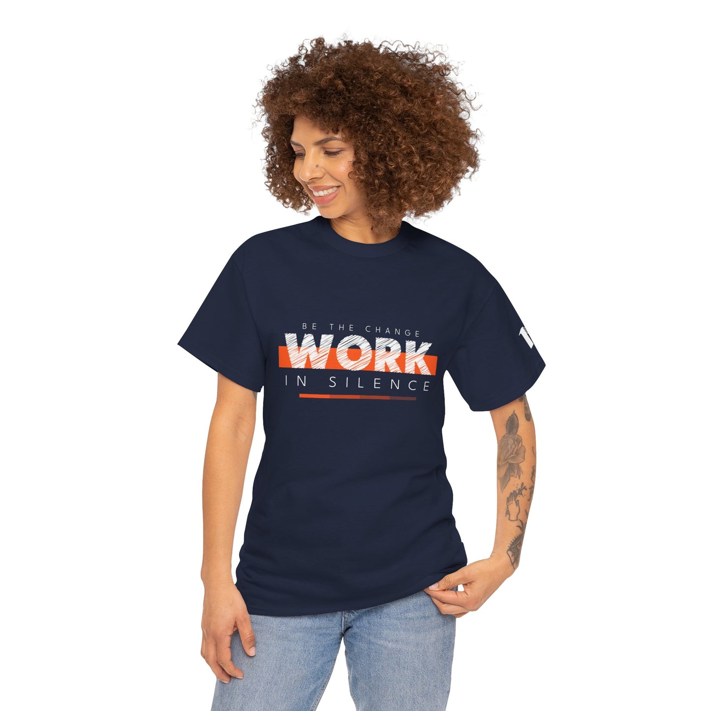 "Work in Silence" - Inspirational T shirt for gym and fitness people