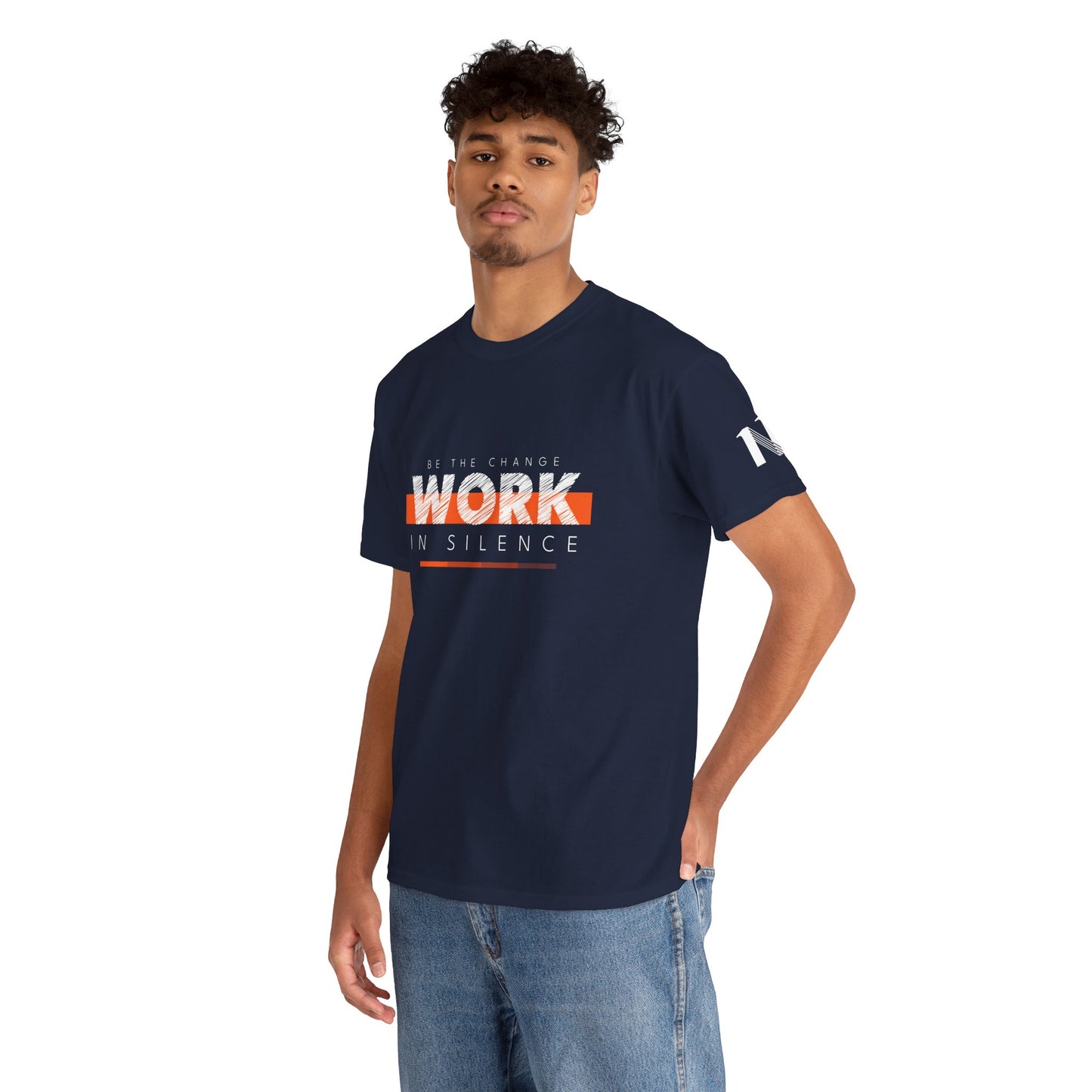 "Work in Silence" - Inspirational T shirt for gym and fitness people