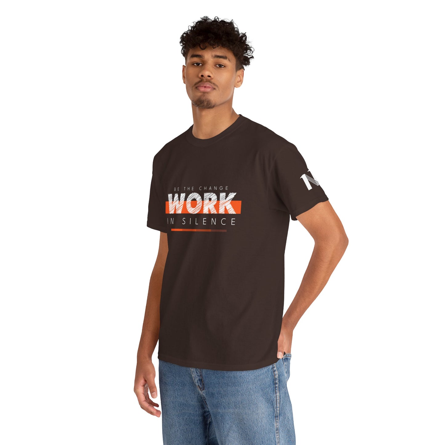 "Work in Silence" - Inspirational T shirt for gym and fitness people