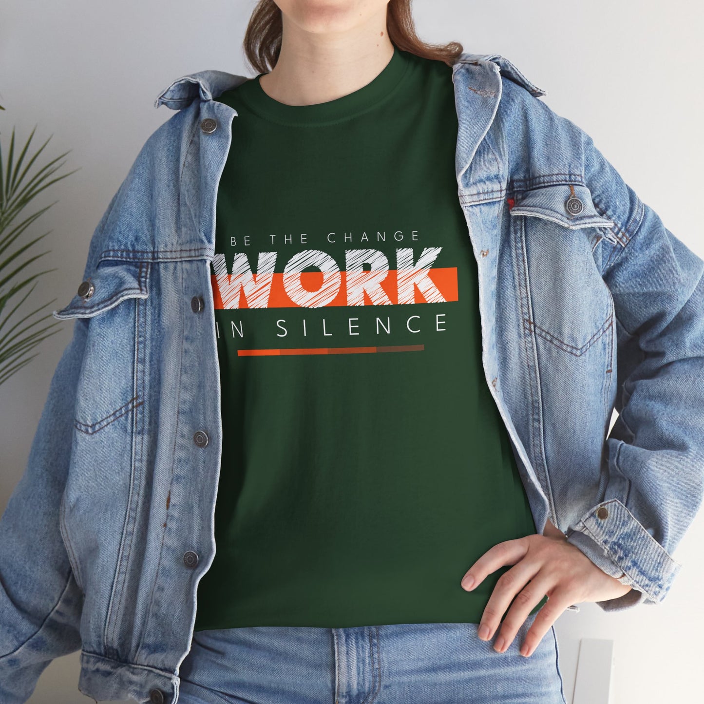 "Work in Silence" - Inspirational T shirt for gym and fitness people