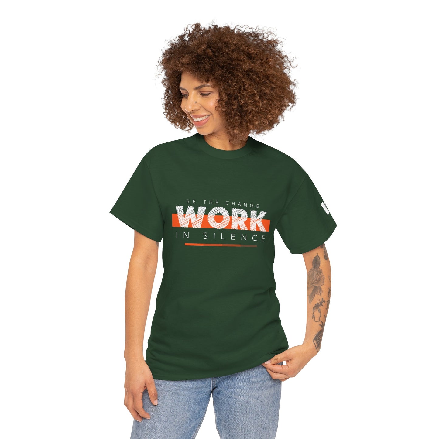 "Work in Silence" - Inspirational T shirt for gym and fitness people