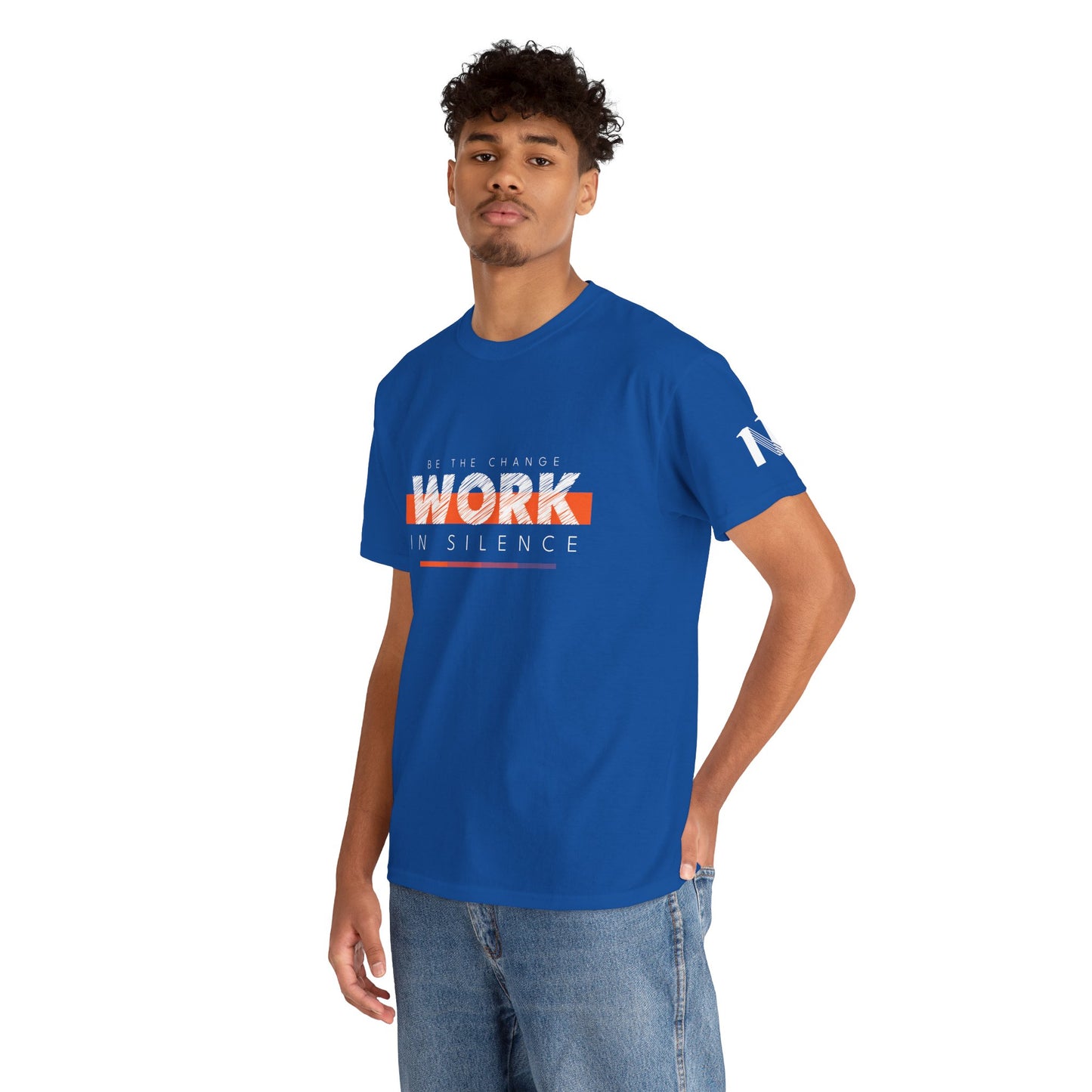 "Work in Silence" - Inspirational T shirt for gym and fitness people