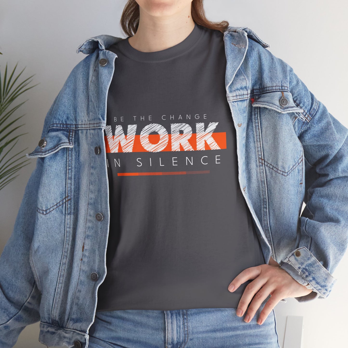 "Work in Silence" - Inspirational T shirt for gym and fitness people