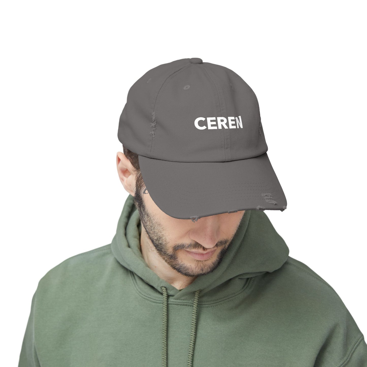 CEREN - Unisex Distressed Cap with Ceren Design - Casual Style Hat, Gift for Him/Her, Trendy Accessory, Everyday Wear, Adjustable Cap