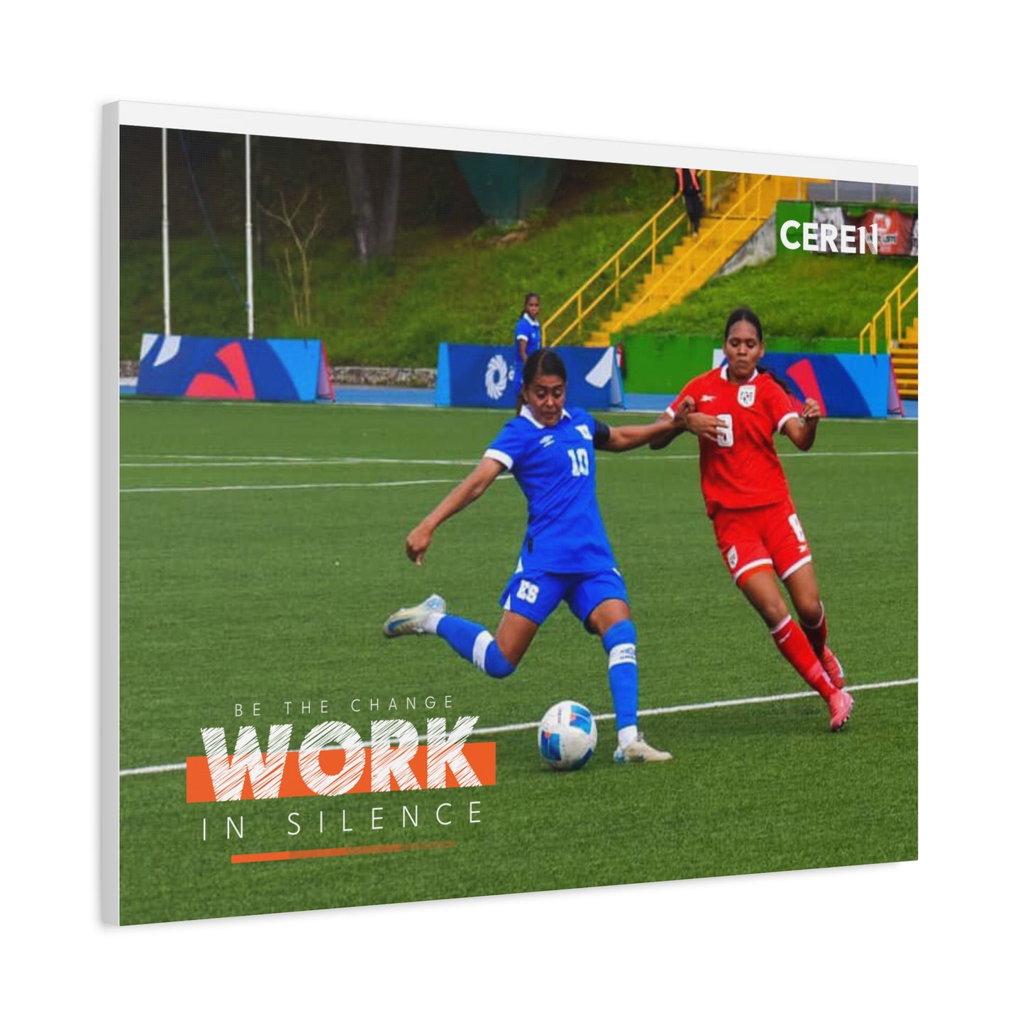 Trabaja en silencio - Soccer Action Canvas Wall Art